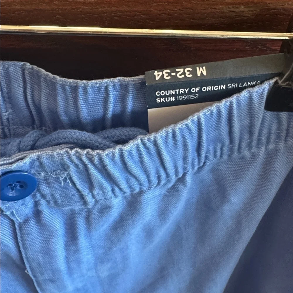 Lands' End Men's 32-34 NWT Vibrant Blue Chinos Drawstring Casual Pants NEW